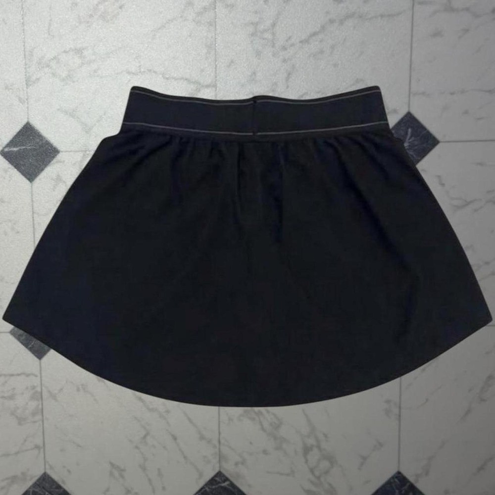 Alo Yoga Match Point Tennis Skirt Womens Large Black Logo Waistband NWT - Picture 3 of 5